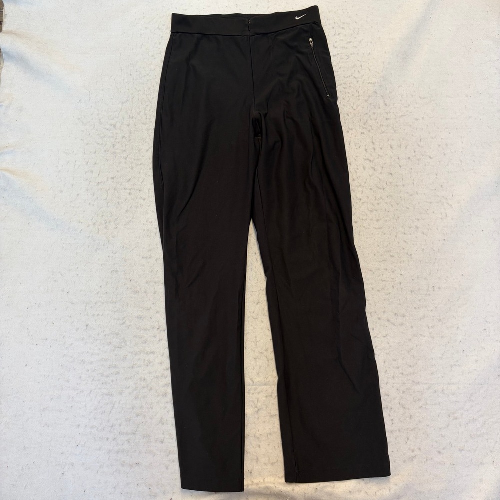 Nike Dri-FIT Pants Womens M Black Straight Leg Athletic Activewear Y2K Silvertag